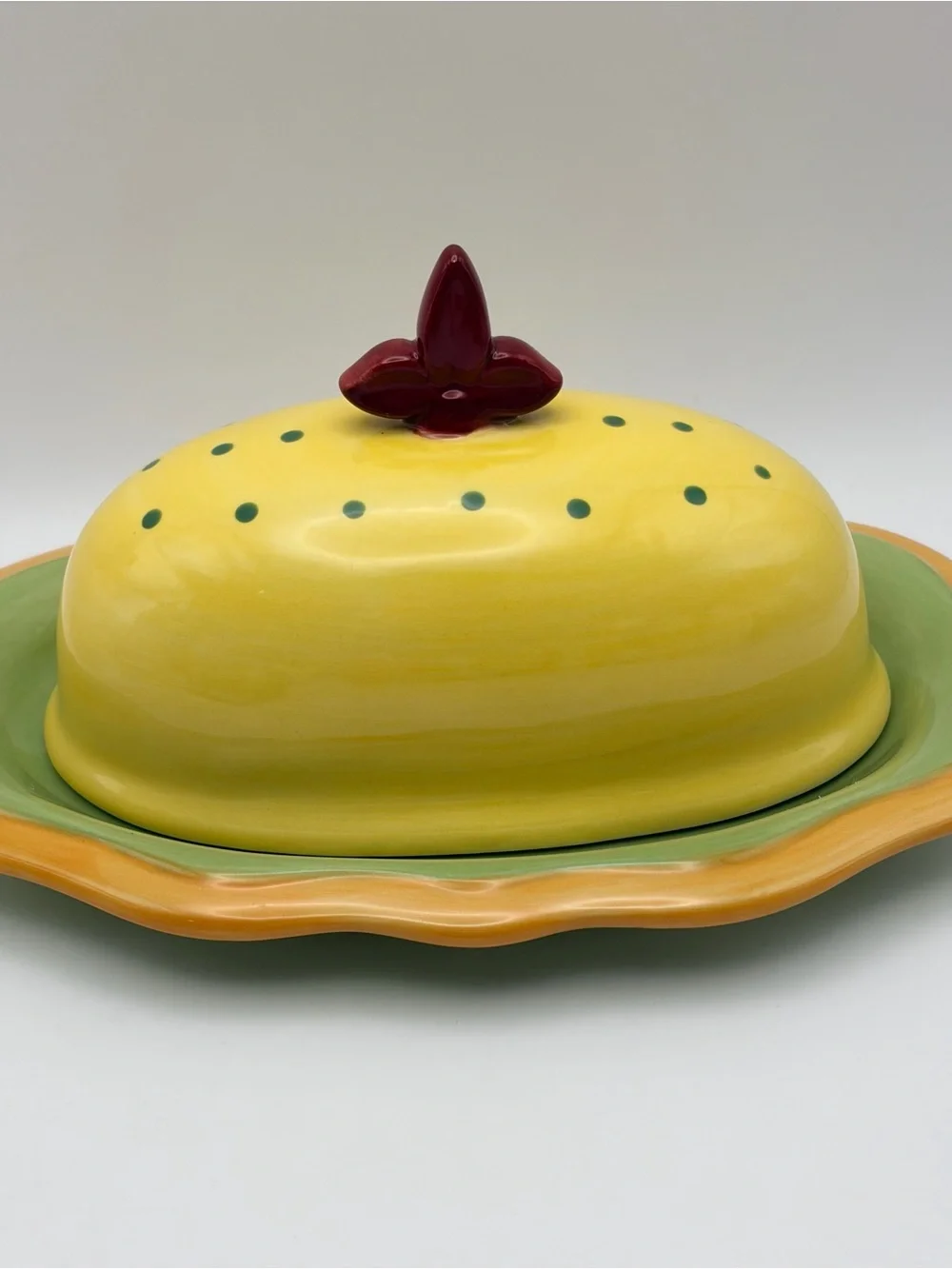 Pfaltzgraff, Retired, “The Secrets of Pistoulet”, Covered Butter Dish. FUN!